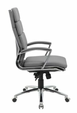 Boss Office Products B9471-GY Executive Caressoftplus™ Chair W/ Metal Chrome Finish In Grey