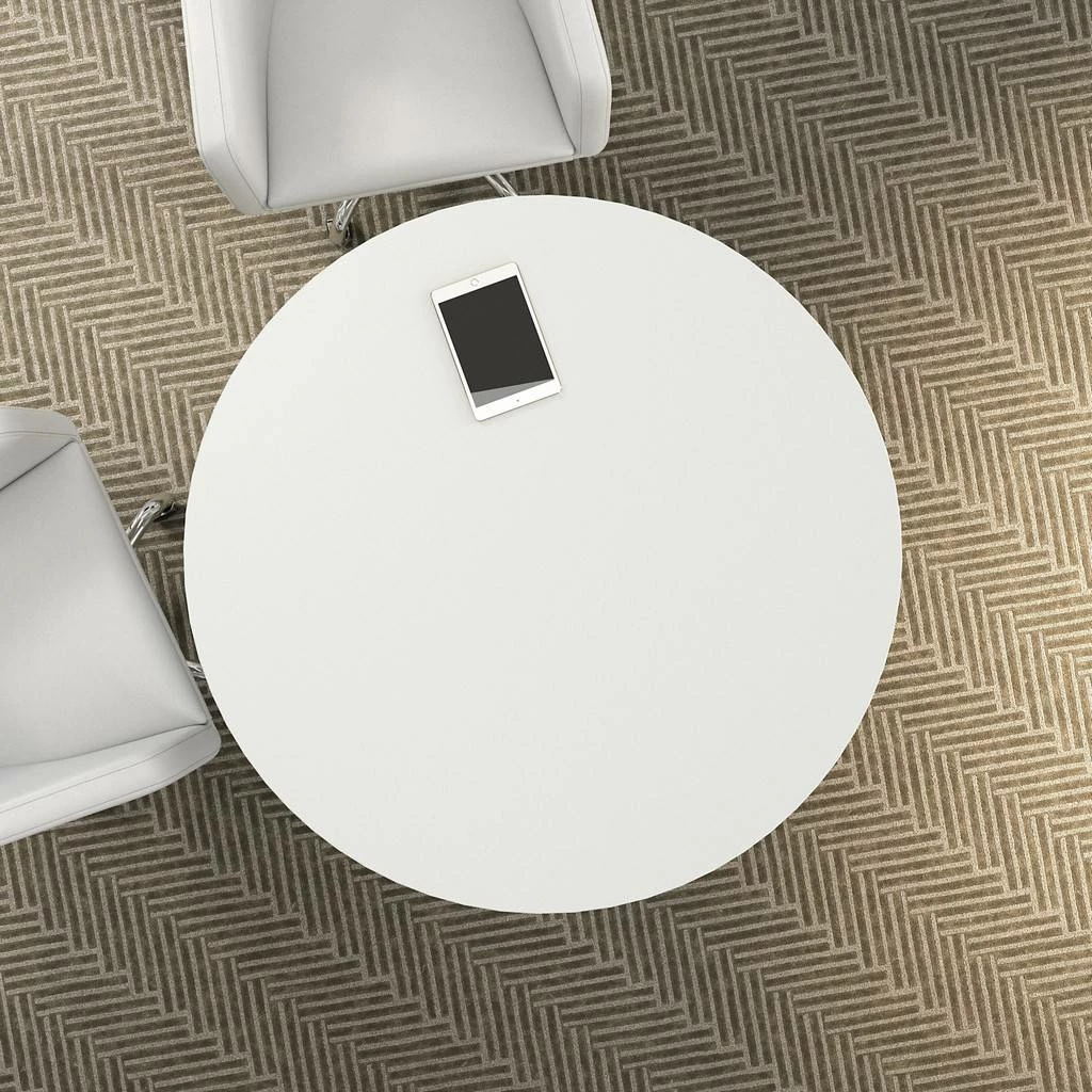 Bush Business Furniture 42W Round Conference Table With Wood Base In White - Bush Business Furniture 99TB42RWH - Image 3