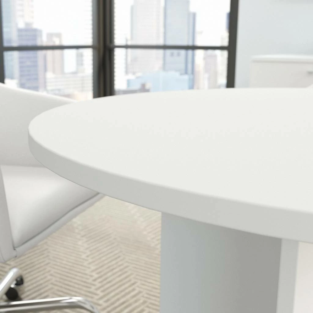 Bush Business Furniture 42W Round Conference Table With Wood Base In White - Bush Business Furniture 99TB42RWH - Image 6