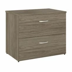 Bush Business Furniture Hybrid 2 Drawer Lateral File Cabinet In Modern Hickory - Assembled - Bush Business Furniture HYF136MHSU-Z