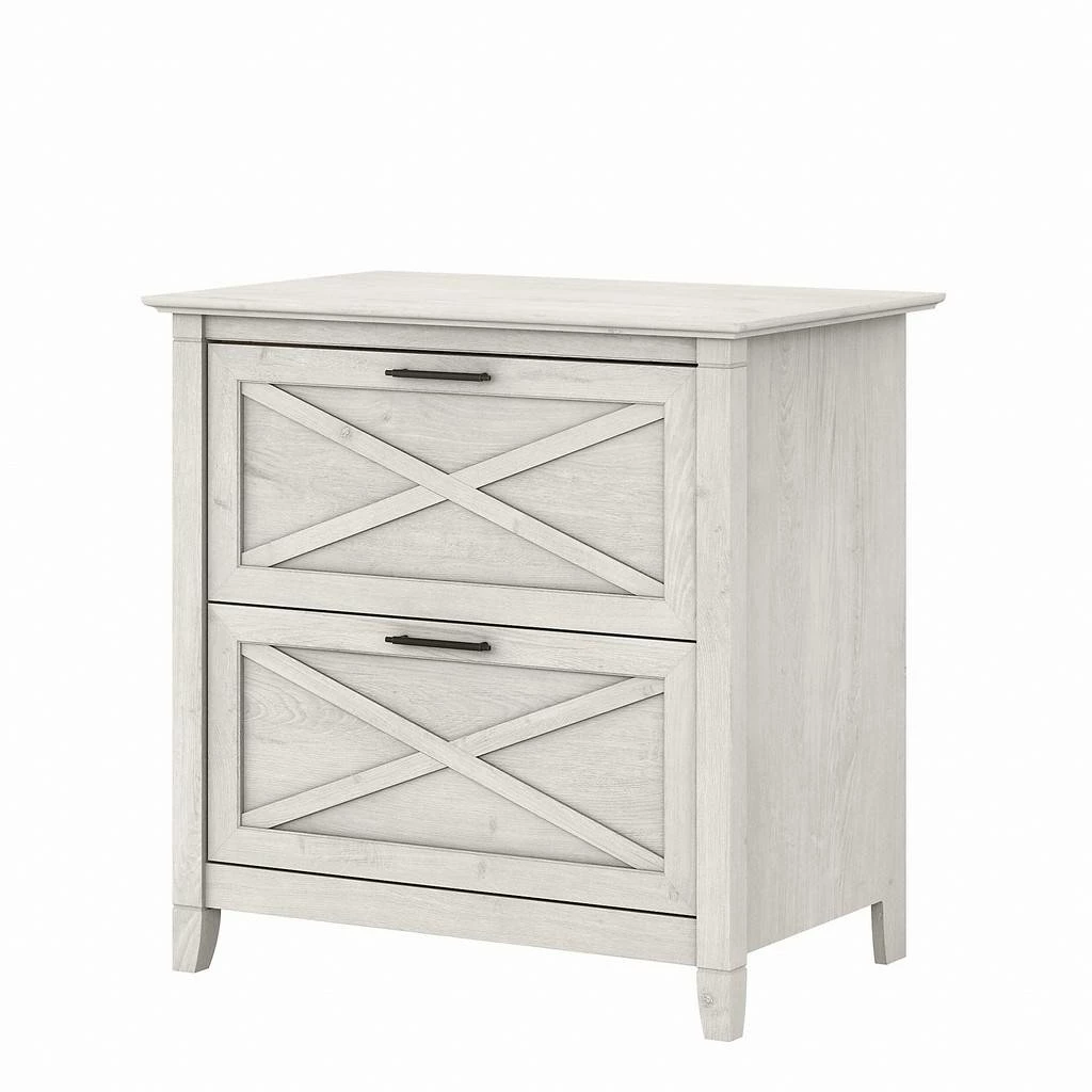 Bush Furniture Key West 2 Drawer Lateral File Cabinet In Linen White Oak - Bush Furniture KWF130LW-03