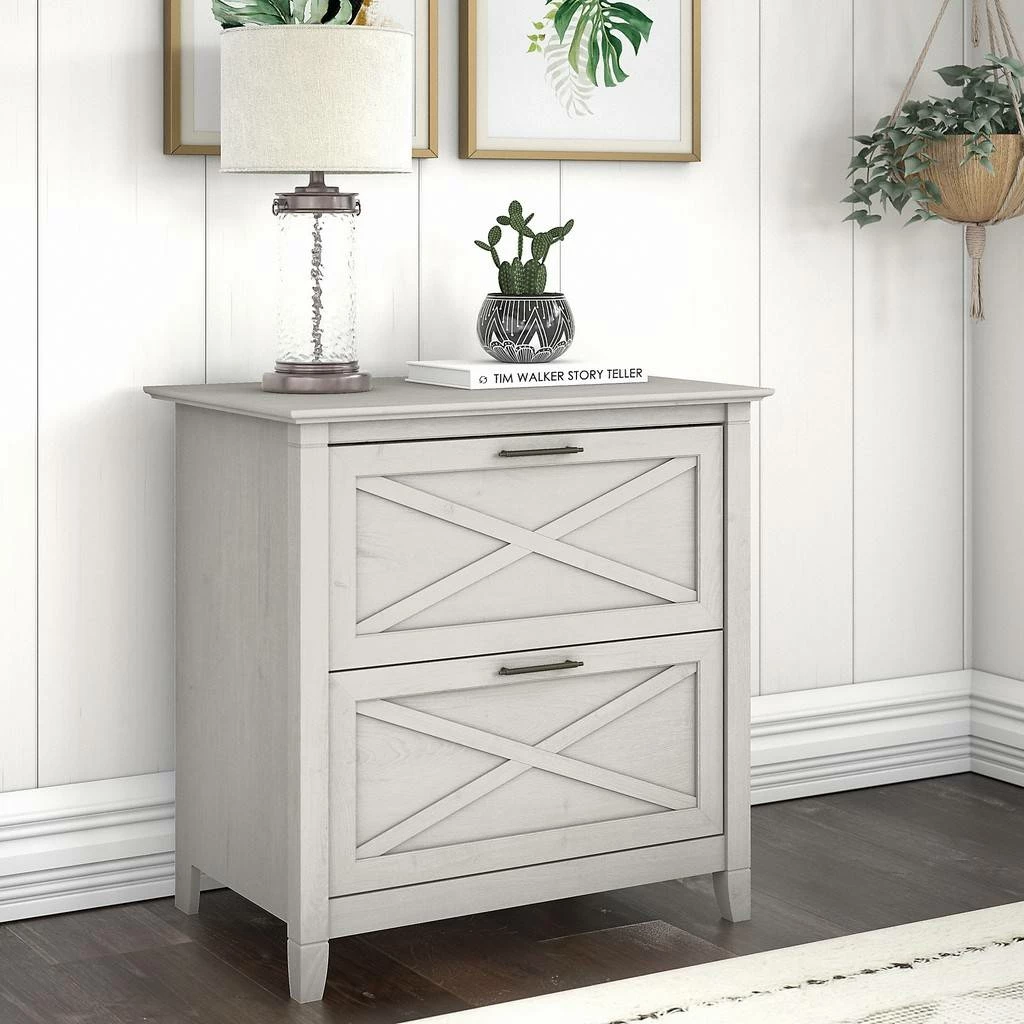 Bush Furniture Key West 2 Drawer Lateral File Cabinet In Linen White Oak - Bush Furniture KWF130LW-03 - Image 2