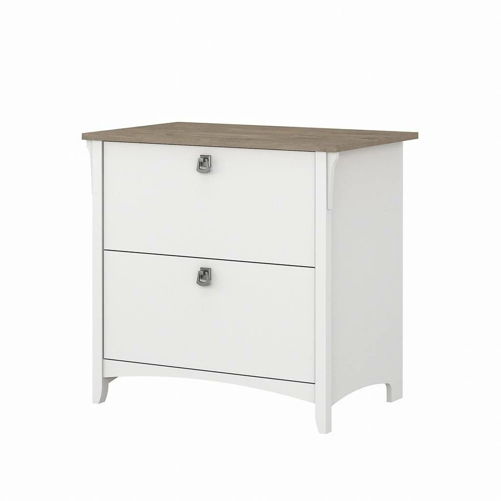 Bush Furniture Salinas 2 Drawer Lateral File Cabinet In Pure White And Shiplap Gray - Bush Furniture SAF132G2W-03