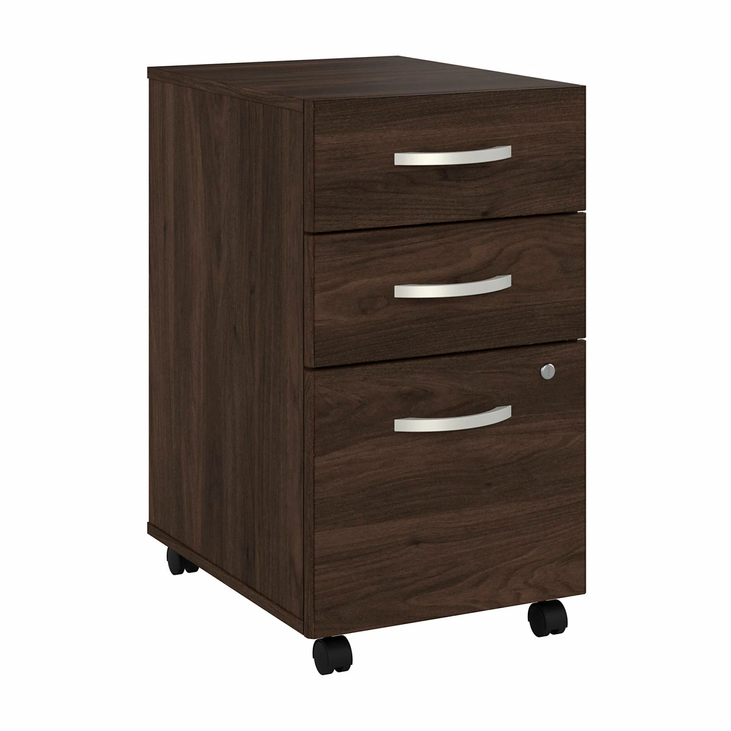 Bush Business Furniture Studio C 3 Drawer Mobile File Cabinet In Black Walnut - Bush Business Furniture SCF216BWSU