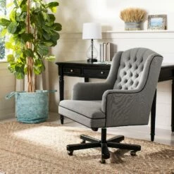 Nichols Office Chair In Granite/Black - Safavieh MCR4211A