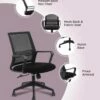 Albury Medium Back Revolving Ergonomic Office Chair With To Adjustable Height In Gray And White - FM Furniture FM7540SLN