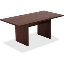 Lorell Chateau Series Mahogany 6' Rectangular Table - 70.9" X 35.4" X 30"Table, 1.5" Table Top - Reeded Edge - Material: P2 Particleboard - Finish: Mahogany Laminate - LLR34340
