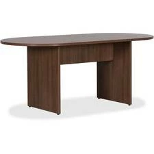Lorell Essentials Walnut Laminate Oval Conference Table - 1.3" Table Top, 0" Edge, 70.9" X 35.4" X 29.5"Table - Material: Wood - Finish: Walnut Laminate - LLR69988