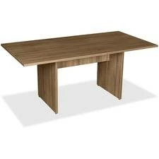 Lorell 2-Panel Base Rectangular Walnut Conference Table - 1" Table Top, 0" Edge, 70.9" X 35.4" X 29" - Material: MFC, Polyvinyl Chloride (PVC) - Finish: Walnut Laminate - LLR69996