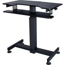 Lorell Mobile Standing Work And School Desk - Rectangle Top - 40" Table Top Width X 21" Table Top Depth - 49" Height - Black - LLR82016