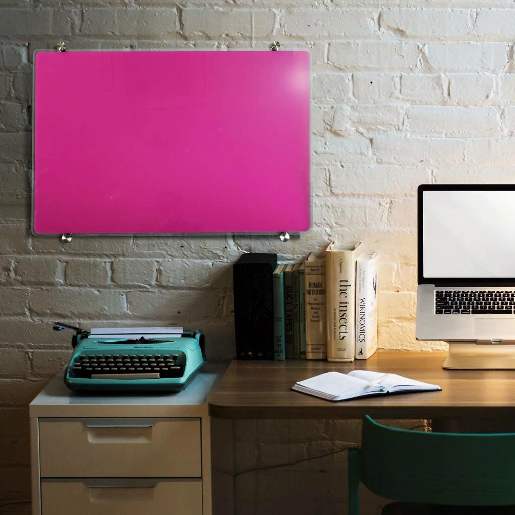 Viztex Glacier Violet Multi-Purpose Grid Glass Dry Erase Board 24" X 36" - Floortex FCVGM2436VG