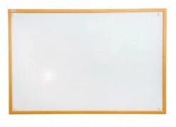 Viztex Lacquered Steel Magnetic Dry Erase Boards With An Oak Effect Frame - 18" X 24" - Floortex FCVLM2418W