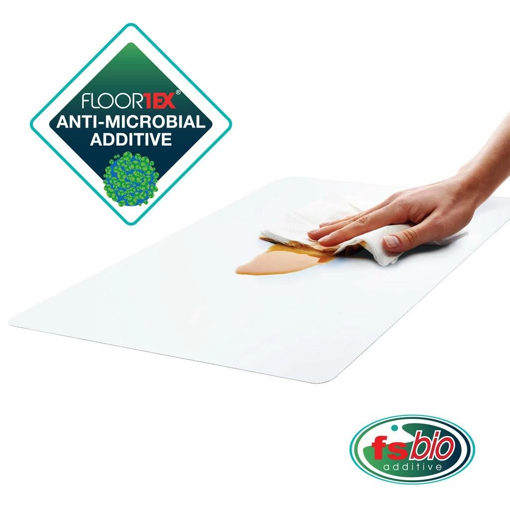 Hometex Pack Of 4 Anti-Microbial Vinyl Rectangular Place Mats - 12" X 18" - Floortex FPHMPM3046EV4
