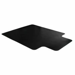 Advantagemat Black Vinyl Lipped Chair Mat For Hard Floor - 45" X 53" - Floortex FR124553HLBV