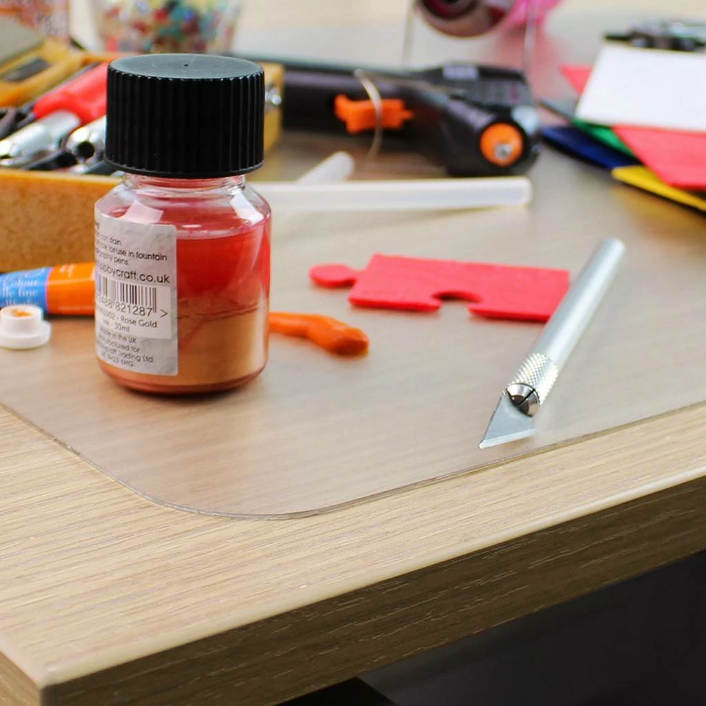 CraftTex Polycarbonate Table Protector - 35" X 71" - Floortex FRCRAFT3571RA - Image 2