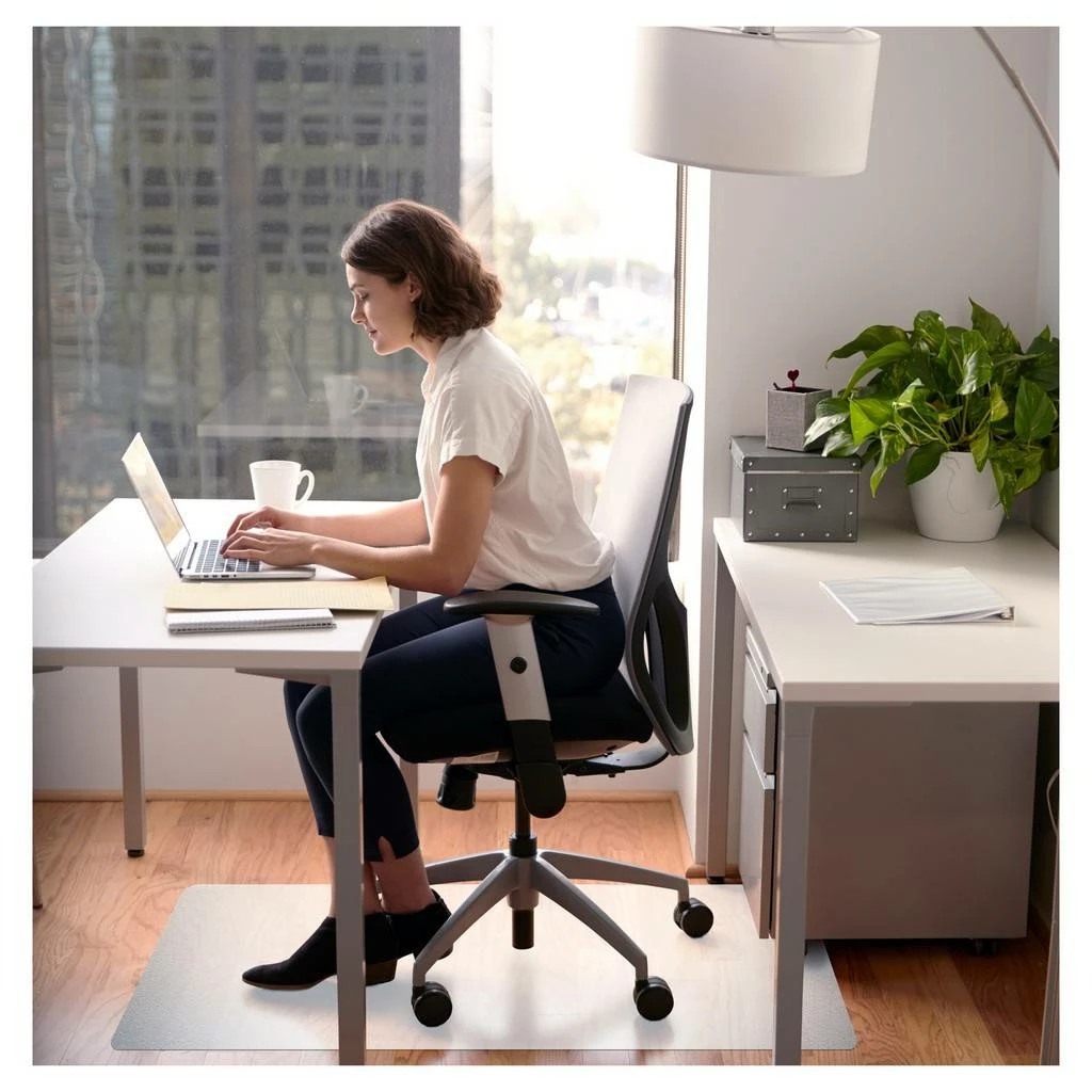 Ecotex Polypropylene Rectangular Anti Slip Chair Mat For Hard Floors - 29" X 46" - Floortex NCMFLLAC0001