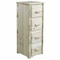 Montana Collection 4 Drawer File Cabinet In Clear Lacquer Finish - Montana Woodworks MWFCV