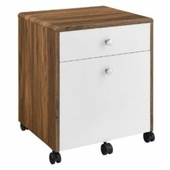 Transmit Wood File Cabinet In Walnut/White