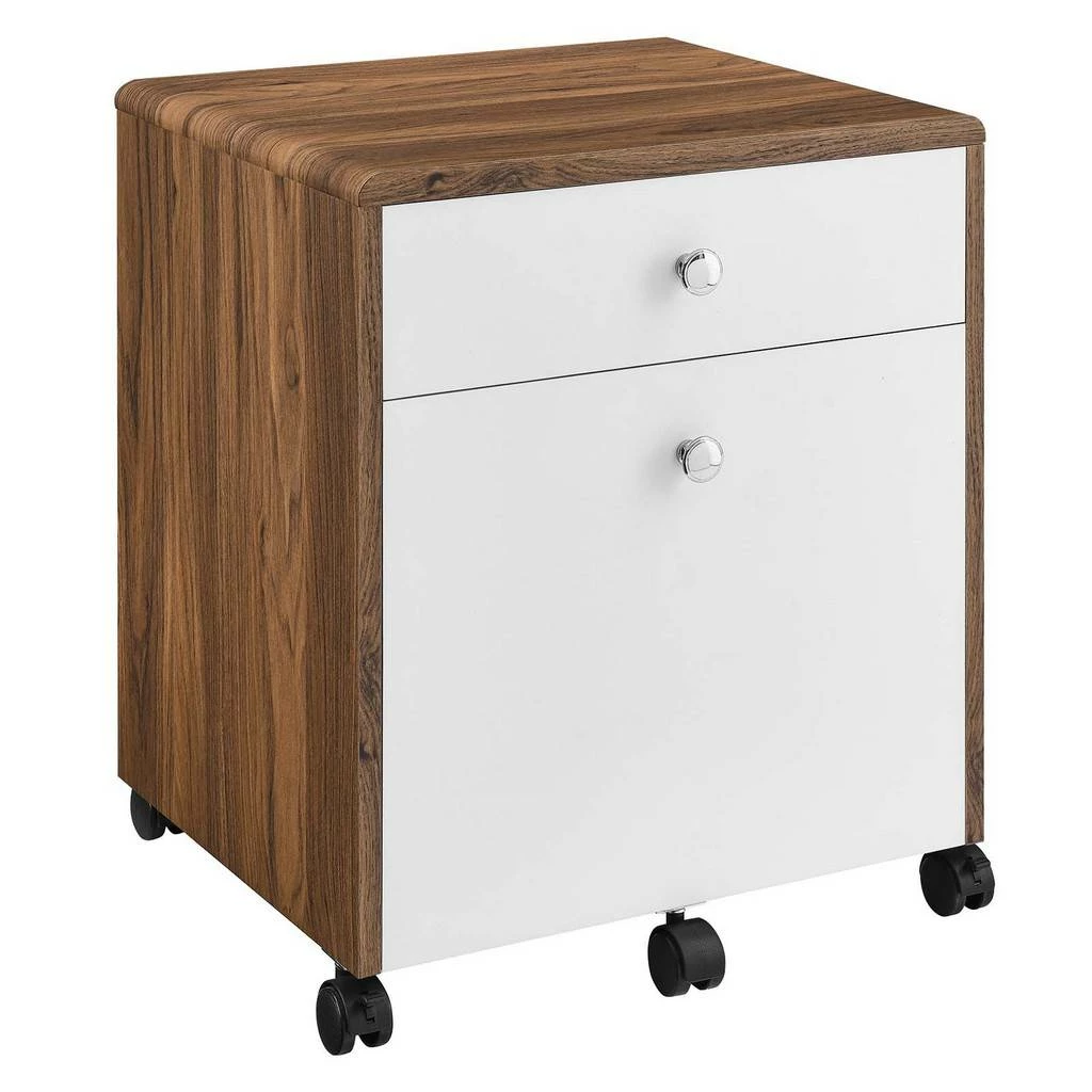 Transmit Wood File Cabinet In Walnut/White