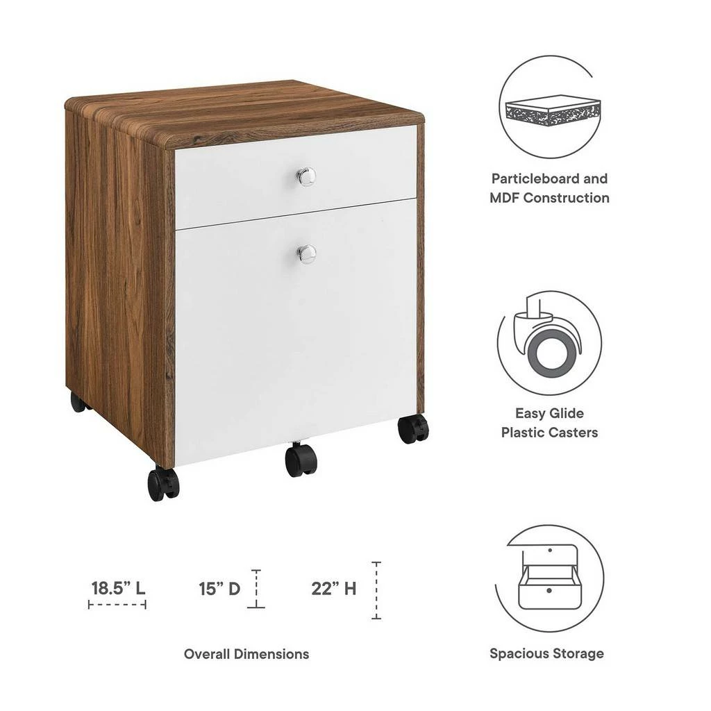 Transmit Wood File Cabinet In Walnut/White - Image 8