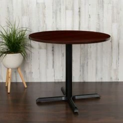 36" Round Multi-Purpose Conference Table In Mahogany - Flash Furniture GC-M-BLK-15-MHG-GG
