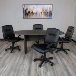 6 Foot (72 Inch) Oval Conference Table In Rustic Gray - Flash Furniture GC-TL1035-GRY-GG