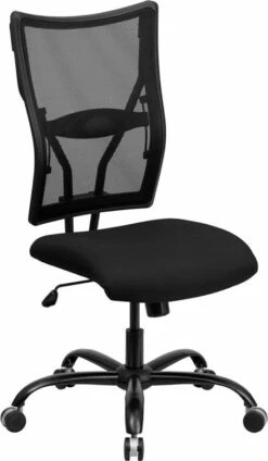 Hercules Series 400 Lb. Capacity Big & Tall Black Mesh Executive Swivel Office Chair W/ Height Adjustable Arms - Flash Furniture WL-5029SYG-A-GG
