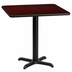 24'' Square Mahogany Laminate Table Top With 22'' X 22'' Table Height Base - Flash Furniture XU-MAHTB-2424-T2222-GG