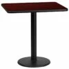 24'' X 30'' Rectangular Mahogany Laminate Table Top With 18'' Round Table Height Base - Flash Furniture XU-MAHTB-2430-TR18-GG