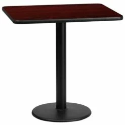 24'' X 30'' Rectangular Mahogany Laminate Table Top With 18'' Round Table Height Base - Flash Furniture XU-MAHTB-2430-TR18-GG