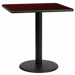 30'' Square Mahogany Laminate Table Top With 18'' Round Table Height Base - Flash Furniture XU-MAHTB-3030-TR18-GG