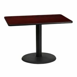 30'' X 42'' Rectangular Mahogany Laminate Table Top With 24'' Round Table Height Base - Flash Furniture XU-MAHTB-3042-TR24-GG