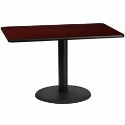 30'' X 48'' Rectangular Mahogany Laminate Table Top With 24'' Round Table Height Base - Flash Furniture XU-MAHTB-3048-TR24-GG