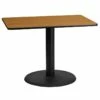 24'' X 42'' Rectangular Natural Laminate Table Top With 24'' Round Table Height Base - Flash Furniture XU-NATTB-2442-TR24-GG