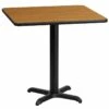30'' Square Natural Laminate Table Top With 22'' X 22'' Table Height Base - Flash Furniture XU-NATTB-3030-T2222-GG