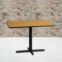 30'' X 42'' Rectangular Natural Laminate Table Top With 23.5'' X 29.5'' Table Height Base - Flash Furniture XU-NATTB-3042-T2230-GG