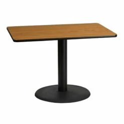 30'' X 42'' Rectangular Natural Laminate Table Top With 24'' Round Table Height Base - Flash Furniture XU-NATTB-3042-TR24-GG