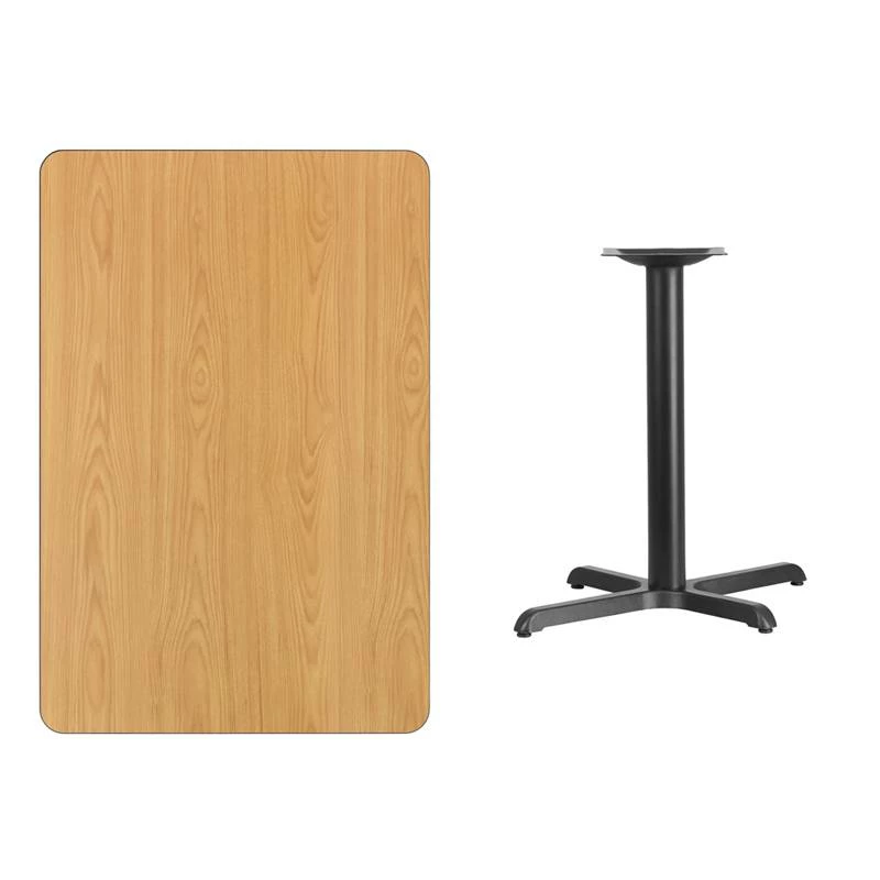 30'' X 45'' Rectangular Natural Laminate Table Top With 23.5'' X 29.5'' Table Height Base - Flash Furniture XU-NATTB-3045-T2230-GG - Image 3