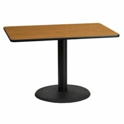 30'' X 45'' Rectangular Natural Laminate Table Top With 24'' Round Table Height Base - Flash Furniture XU-NATTB-3045-TR24-GG