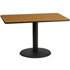 30'' X 48'' Rectangular Natural Laminate Table Top With 24'' Round Table Height Base - Flash Furniture XU-NATTB-3048-TR24-GG