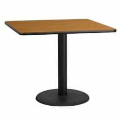 36'' Square Natural Laminate Table Top With 24'' Round Table Height Base - Flash Furniture XU-NATTB-3636-TR24-GG
