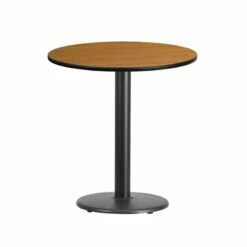 24'' Round Natural Laminate Table Top With 18'' Round Table Height Base - Flash Furniture XU-RD-24-NATTB-TR18-GG