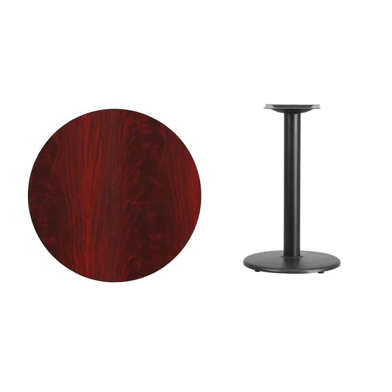 30'' Round Mahogany Laminate Table Top With 18'' Round Table Height Base - Flash Furniture XU-RD-30-MAHTB-TR18-GG - Image 3