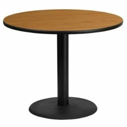 36'' Round Natural Laminate Table Top With 24'' Round Table Height Base - Flash Furniture XU-RD-36-NATTB-TR24-GG