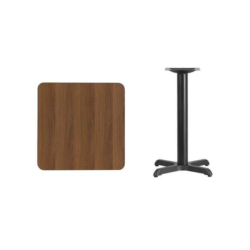 24'' Square Walnut Laminate Table Top With 22'' X 22'' Table Height Base - Flash Furniture XU-WALTB-2424-T2222-GG - Image 4