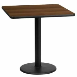 24'' Square Walnut Laminate Table Top With 18'' Round Table Height Base - Flash Furniture XU-WALTB-2424-TR18-GG