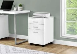 File Cabinet / Rolling Mobile / Storage Drawers / Printer Stand / Office / Work / Laminate / White / Contemporary / Modern - Monarch Specialties I 7780