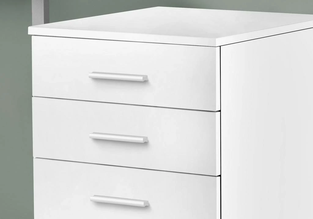 File Cabinet / Rolling Mobile / Storage Drawers / Printer Stand / Office / Work / Laminate / White / Contemporary / Modern - Monarch Specialties I 7780 - Image 2