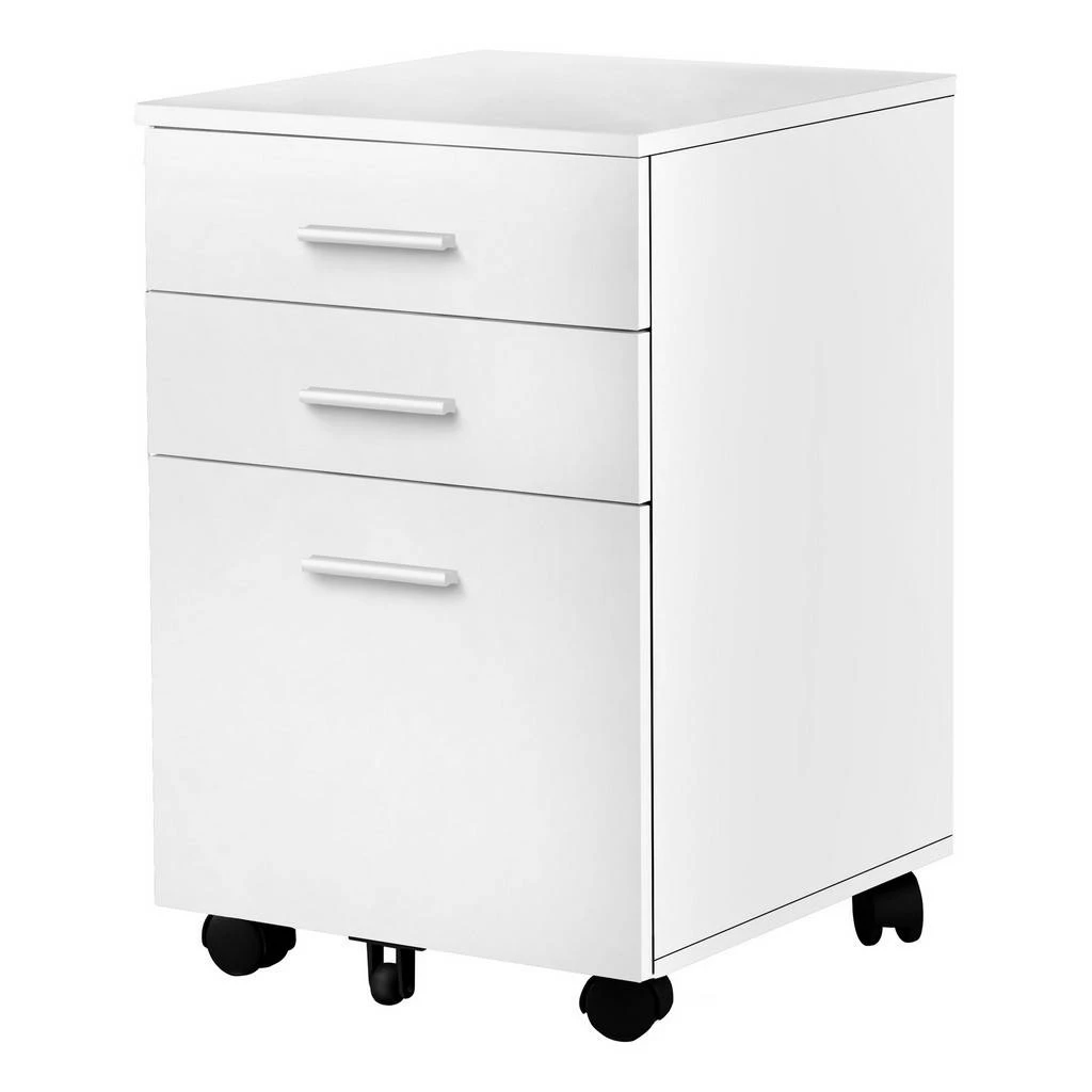 File Cabinet / Rolling Mobile / Storage Drawers / Printer Stand / Office / Work / Laminate / White / Contemporary / Modern - Monarch Specialties I 7780 - Image 3