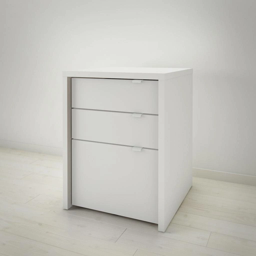Chrono Filing Cabinet With 3 Drawers In White - Nexera 211200 - Image 9